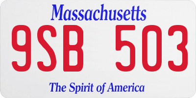 MA license plate 9SB503