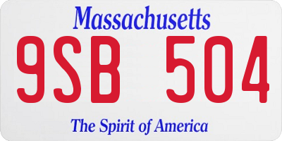 MA license plate 9SB504