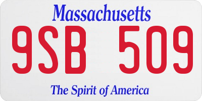 MA license plate 9SB509