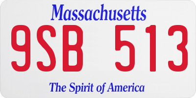MA license plate 9SB513