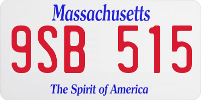 MA license plate 9SB515