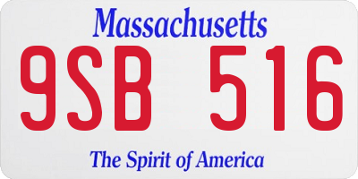 MA license plate 9SB516