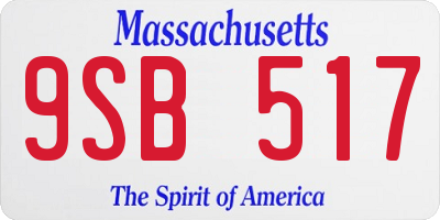 MA license plate 9SB517