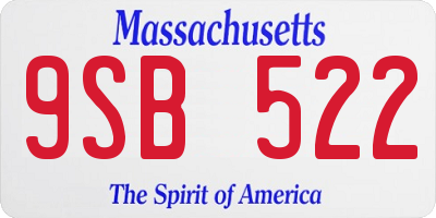 MA license plate 9SB522