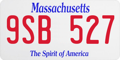 MA license plate 9SB527