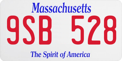 MA license plate 9SB528