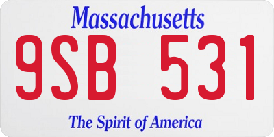 MA license plate 9SB531