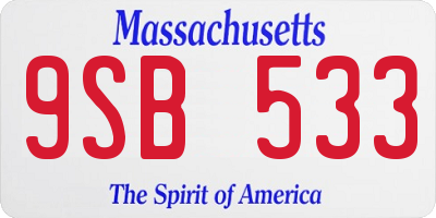 MA license plate 9SB533