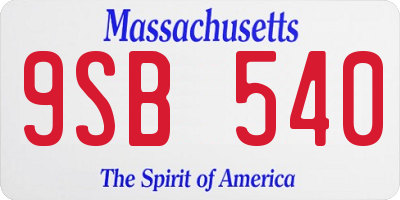 MA license plate 9SB540