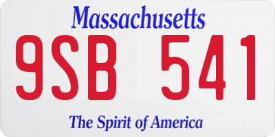 MA license plate 9SB541