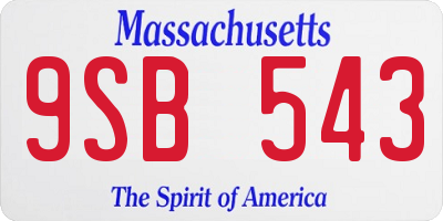 MA license plate 9SB543