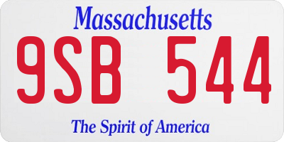 MA license plate 9SB544