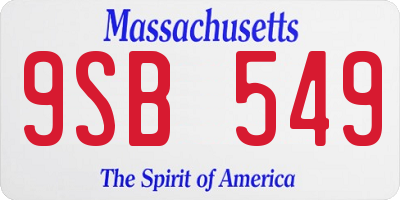 MA license plate 9SB549