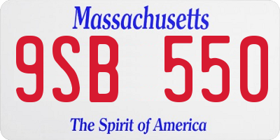 MA license plate 9SB550