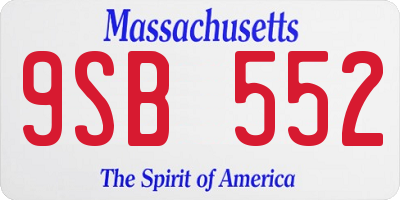 MA license plate 9SB552