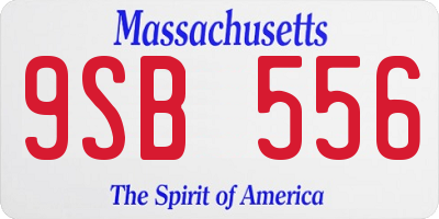 MA license plate 9SB556