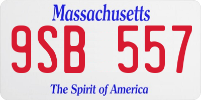 MA license plate 9SB557