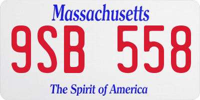MA license plate 9SB558