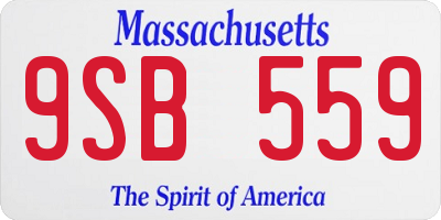 MA license plate 9SB559