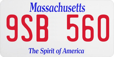 MA license plate 9SB560