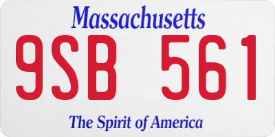 MA license plate 9SB561