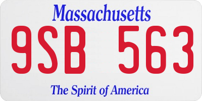 MA license plate 9SB563