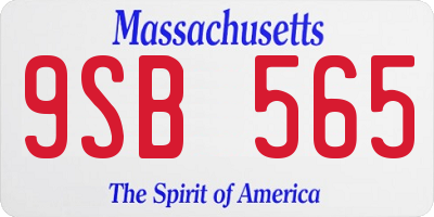 MA license plate 9SB565