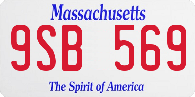 MA license plate 9SB569