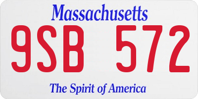 MA license plate 9SB572