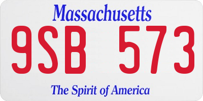 MA license plate 9SB573