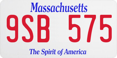MA license plate 9SB575