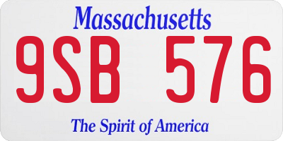 MA license plate 9SB576