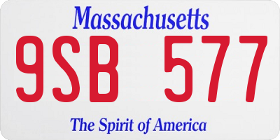 MA license plate 9SB577