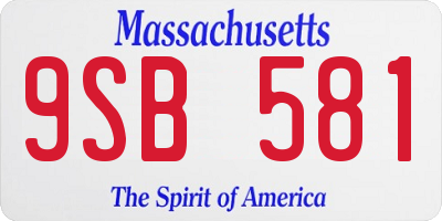 MA license plate 9SB581