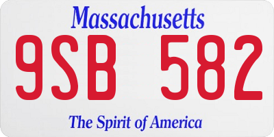 MA license plate 9SB582
