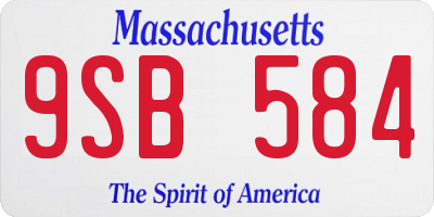 MA license plate 9SB584