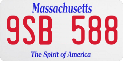 MA license plate 9SB588