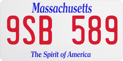 MA license plate 9SB589