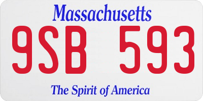 MA license plate 9SB593