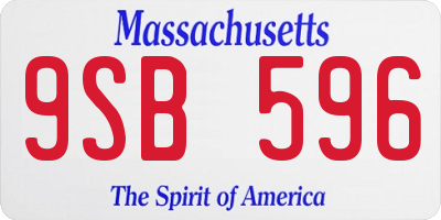 MA license plate 9SB596