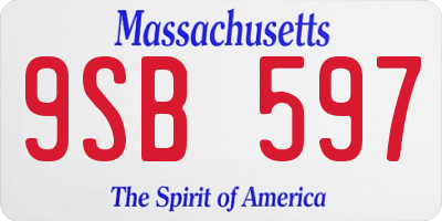 MA license plate 9SB597