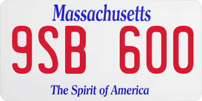 MA license plate 9SB600