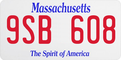 MA license plate 9SB608