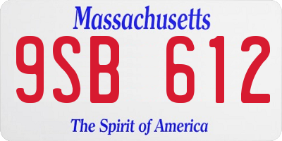 MA license plate 9SB612