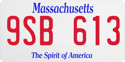 MA license plate 9SB613