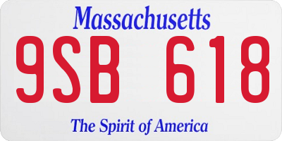 MA license plate 9SB618