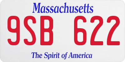 MA license plate 9SB622