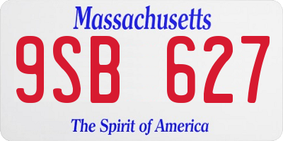 MA license plate 9SB627