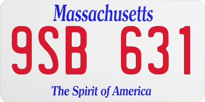 MA license plate 9SB631