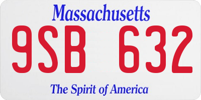 MA license plate 9SB632